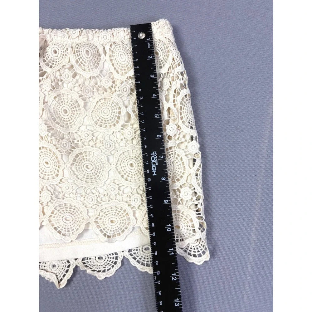 Cottagecore Crochet Lace Doily Shorts Women Size Medium‎ Boho Stretchy Y2K